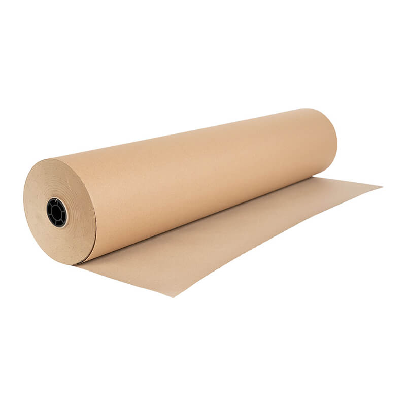 220m x 600mm Pure Kraft Brown Wrapping Paper Roll 90gsm 