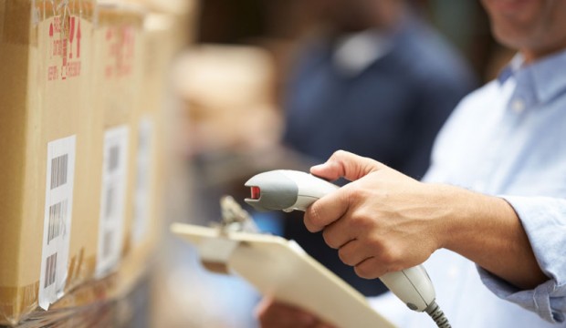 Package being scanned