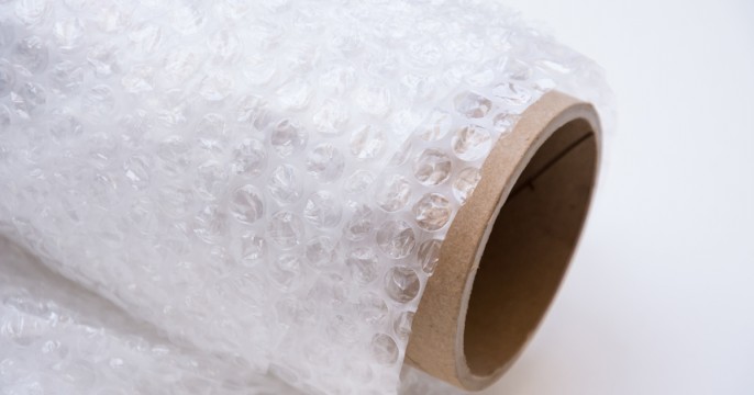 Bubble Wrap on Cardboard Roll