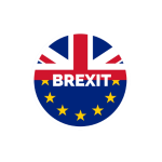 brexit symbol with uk and eu flag