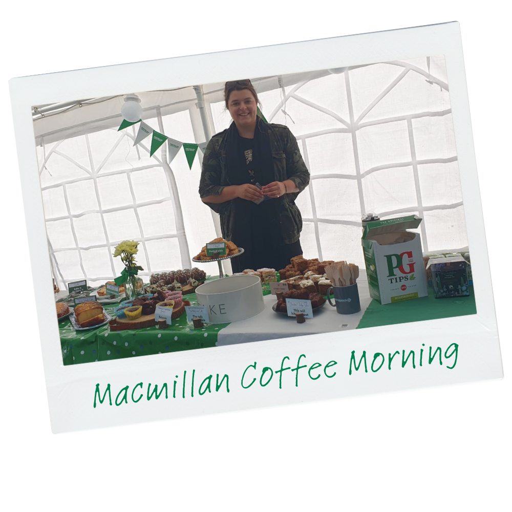 Amy at Macmillan coffee morning